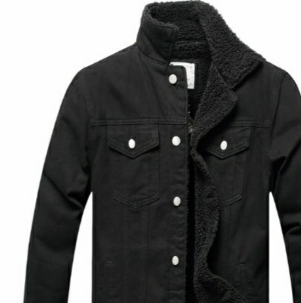 Men's Winter Fleece Trucker Jean Jacket  Sz Large